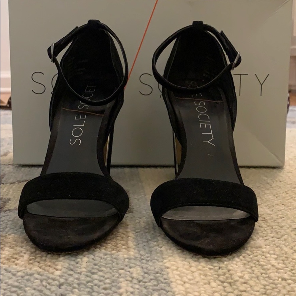 Sole Society Paden Heels. Black Suede Sz. 7.5